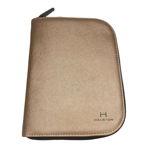 H by Halston Handbags - H By Halston Metallic Gold Zip Jewelry Case Travel Organizer 9”x6” NWT